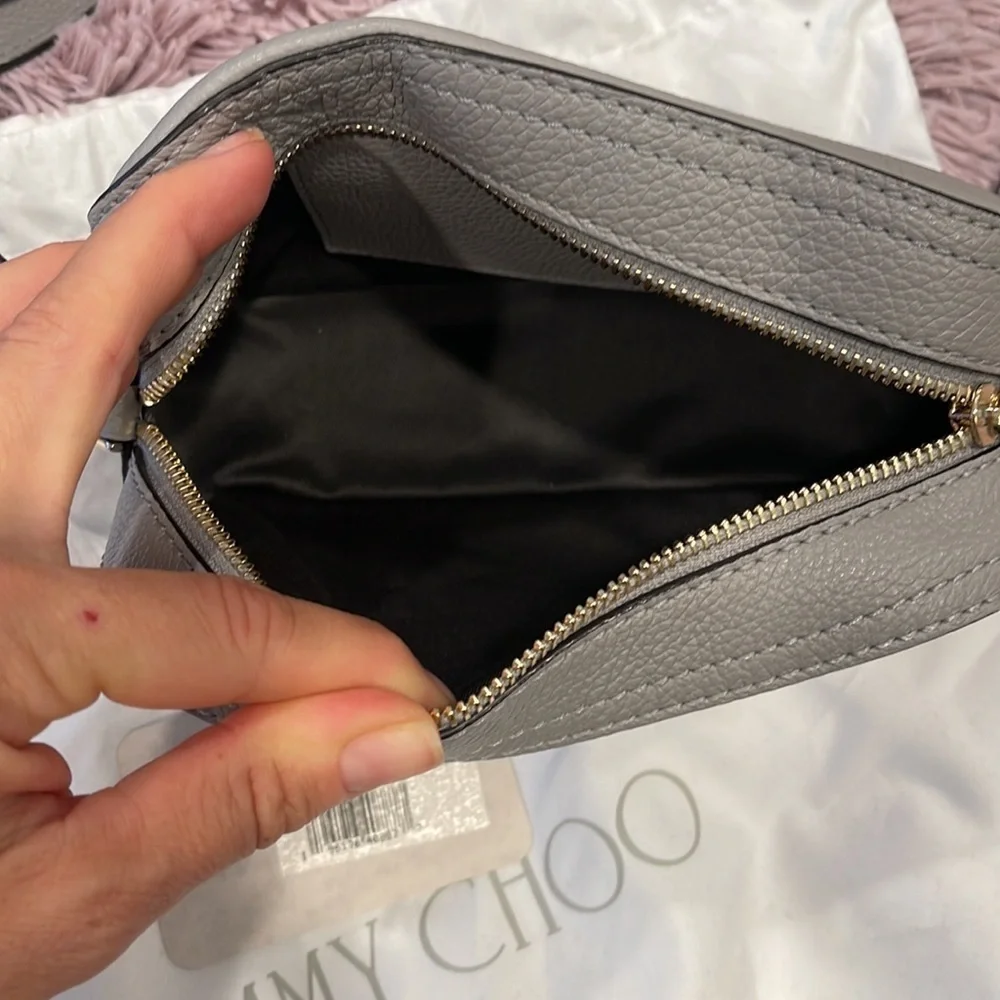JIMMY CHOO Pegasi Crossbody Camera Bag in Marl Grey